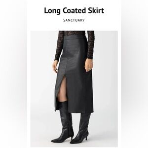 Sanctuary Black Coated Midi Skirt - 31
